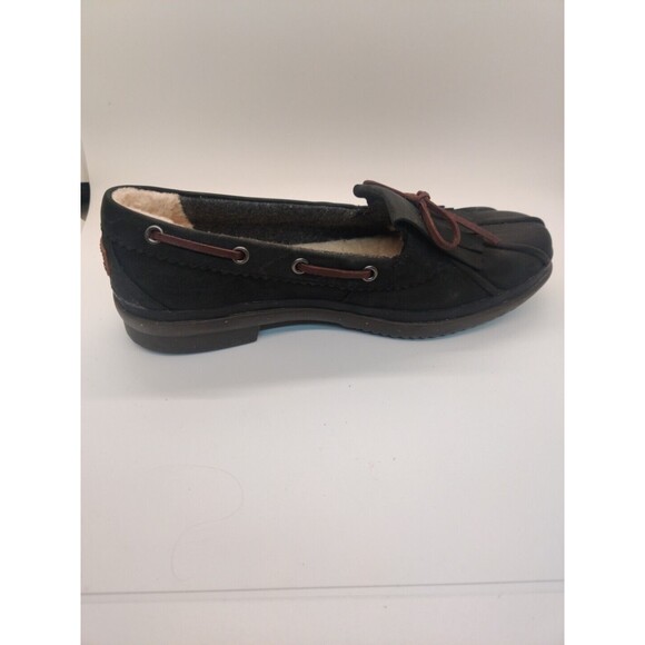 Ugg Australia Womens Sz 7.5 Haylie Oiled Leather Fringe Slipon Duck Shoe Leather - Picture 7 of 14